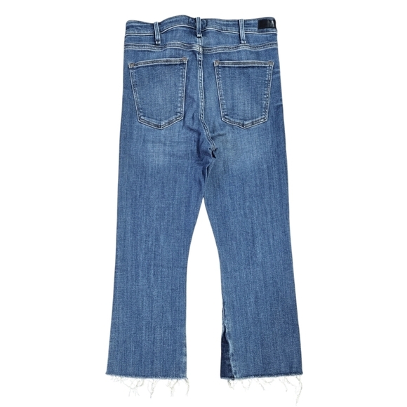 Abercrombie & Fitch Simone High Rise Ankle Flare Jeans Raw Hem Cropped - Picture 3 of 10